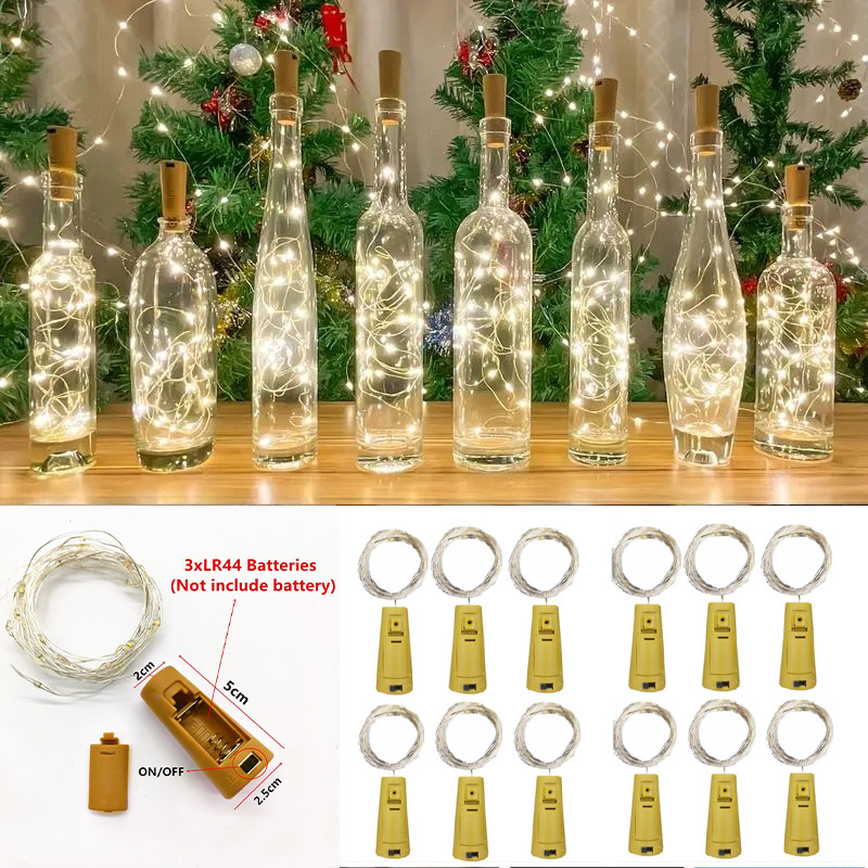 Led Fairy String Lights - 6pcs 20led Wine Bottle with Cork