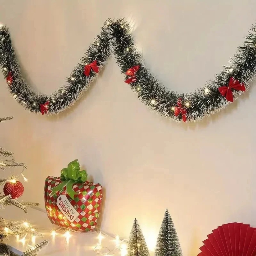 Tinsel Garland Decoration - Christmas Tinsel Garland Artificial Christmas Garland