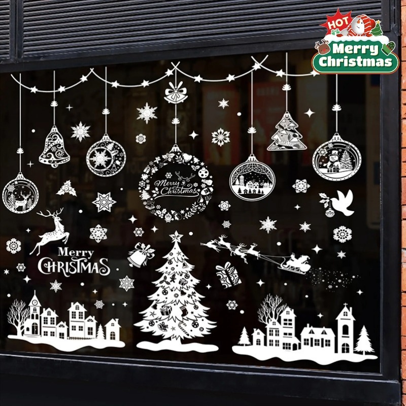 Snowflake Window Decal - 9 Sheets 243pcs Reusable Static Cling