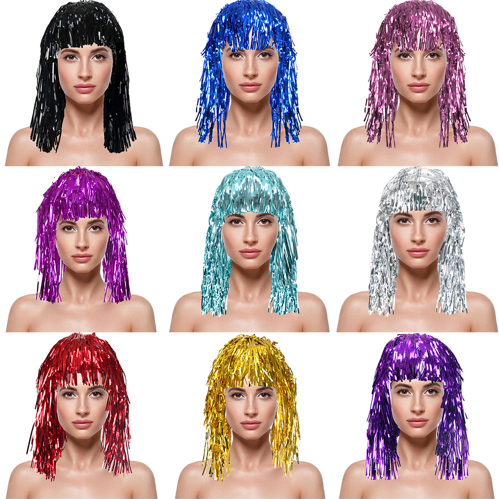 Tinsel Garland Decoration - Cosplay Disco Wig Foil Tinsel Shiny
