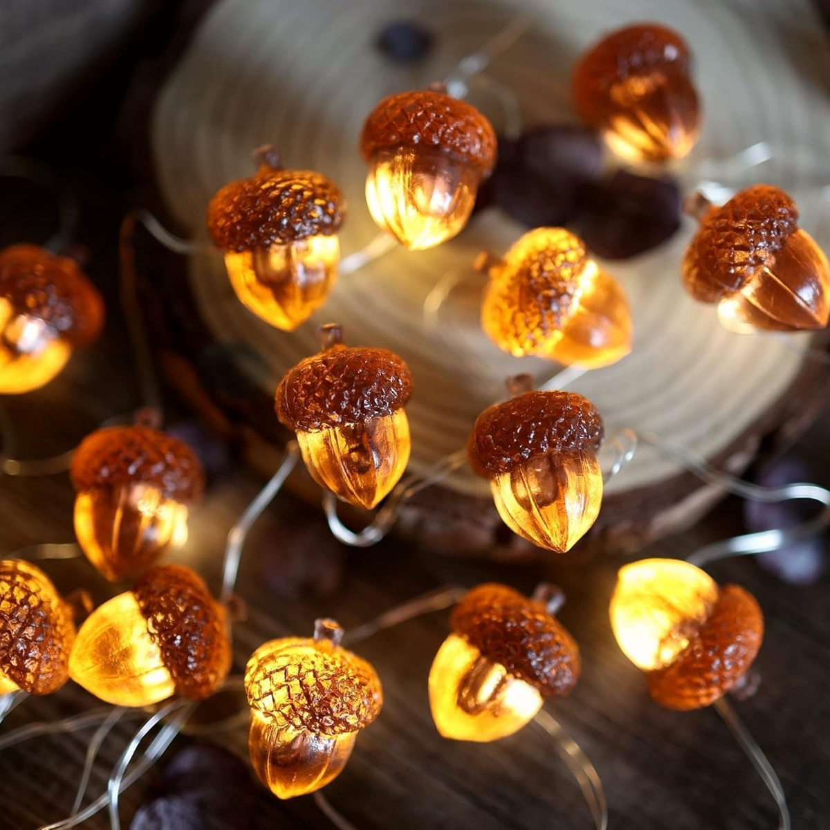 Led Fairy String Lights - 30 LEDs Acorn String Lights Thanksgiving