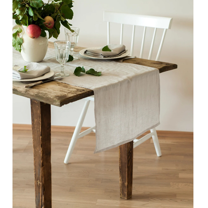 Christmas Table Runner - 100% Linen Stone Washed Table Path