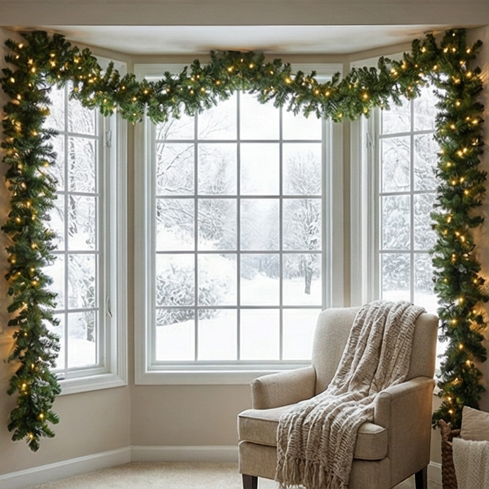 2.7M Artificial Green Christma - Christmas Wreath Fake 评论和价格