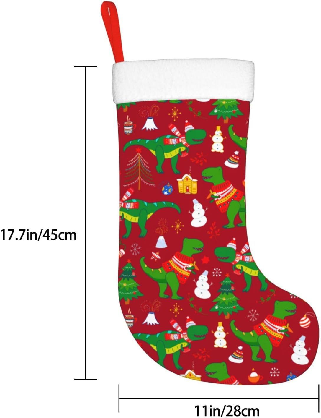 Cute Christmas Dinosaur Christ - Christmas Stocking Hanging 评论和价格