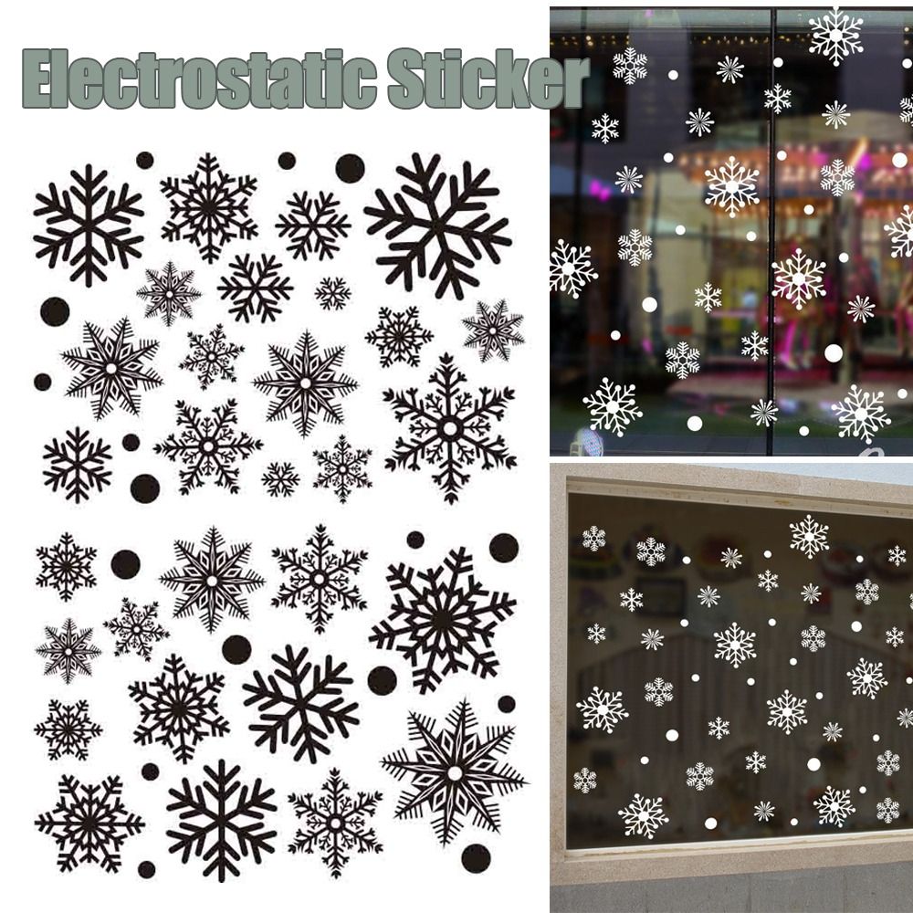 30pcs PVC Christmas Snowflakes - Snowflake Window Decal 评论和价格