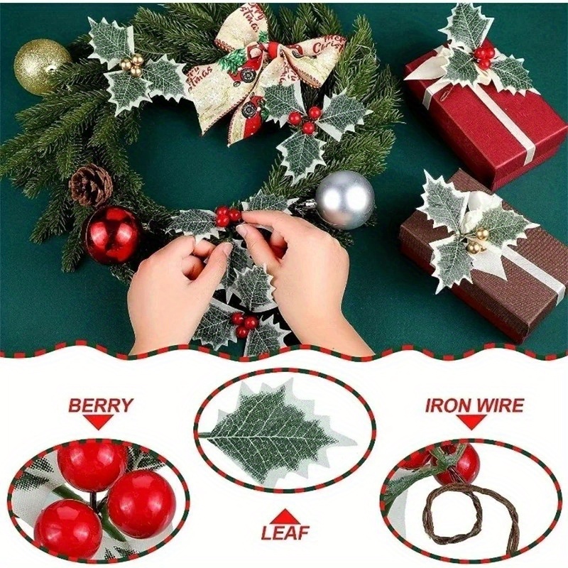 10 Pcs Artificial Holly Berrie - Christmas Wreath Fake 评论和价格
