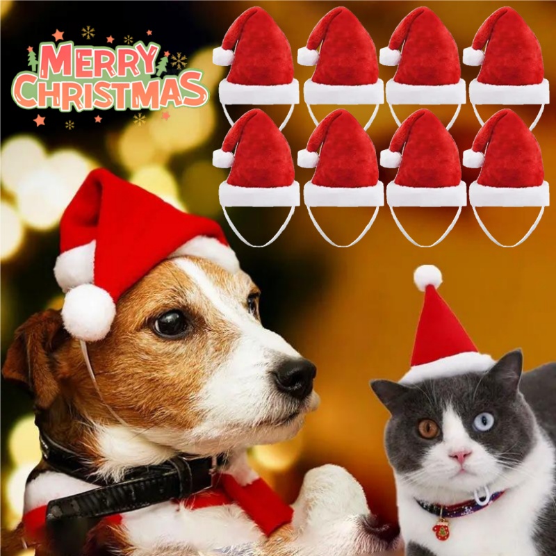 Christmas Pet Santa Hat Red Pl - Santa Hat Plush 评论和价格