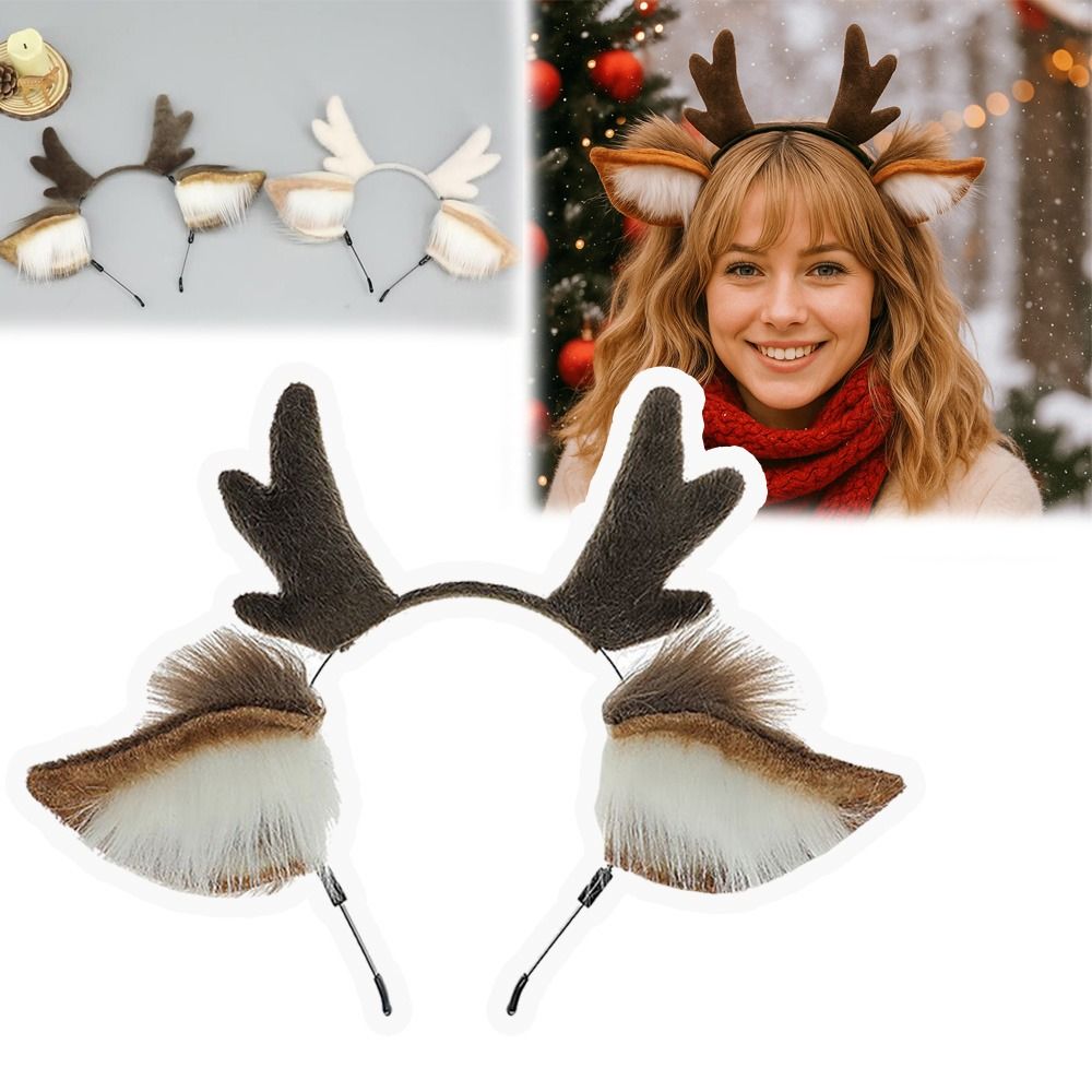 Unisex Deer Ears Reindeer Antl - Reindeer Antlers Headband 评论和价格