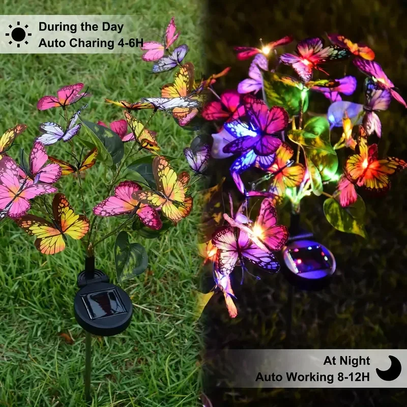 Solar LED Butterfly Garden Lig - Christmas Lights Outdoor 评论和价格