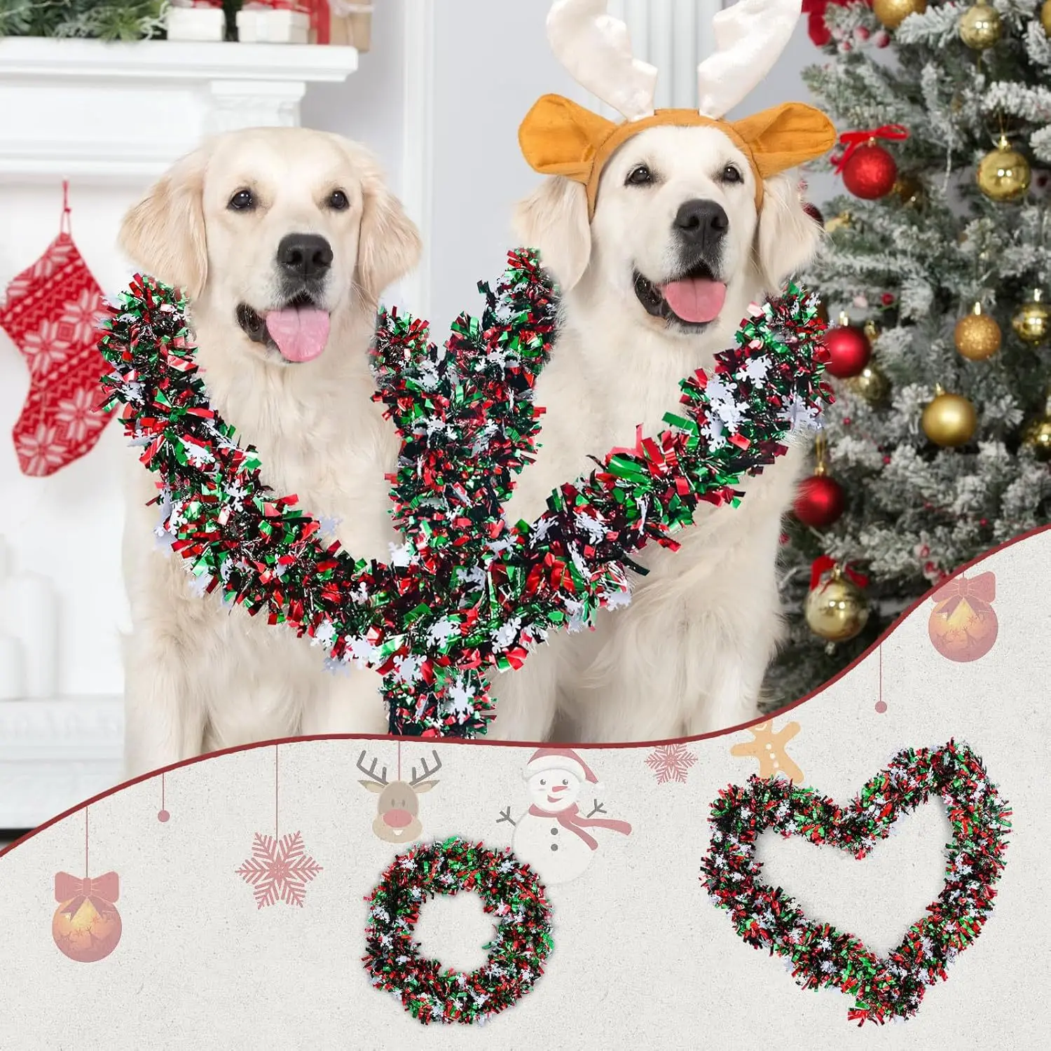 2M Christmas Snowflake Tinsel  - Tinsel Garland Decoration 评论和价格