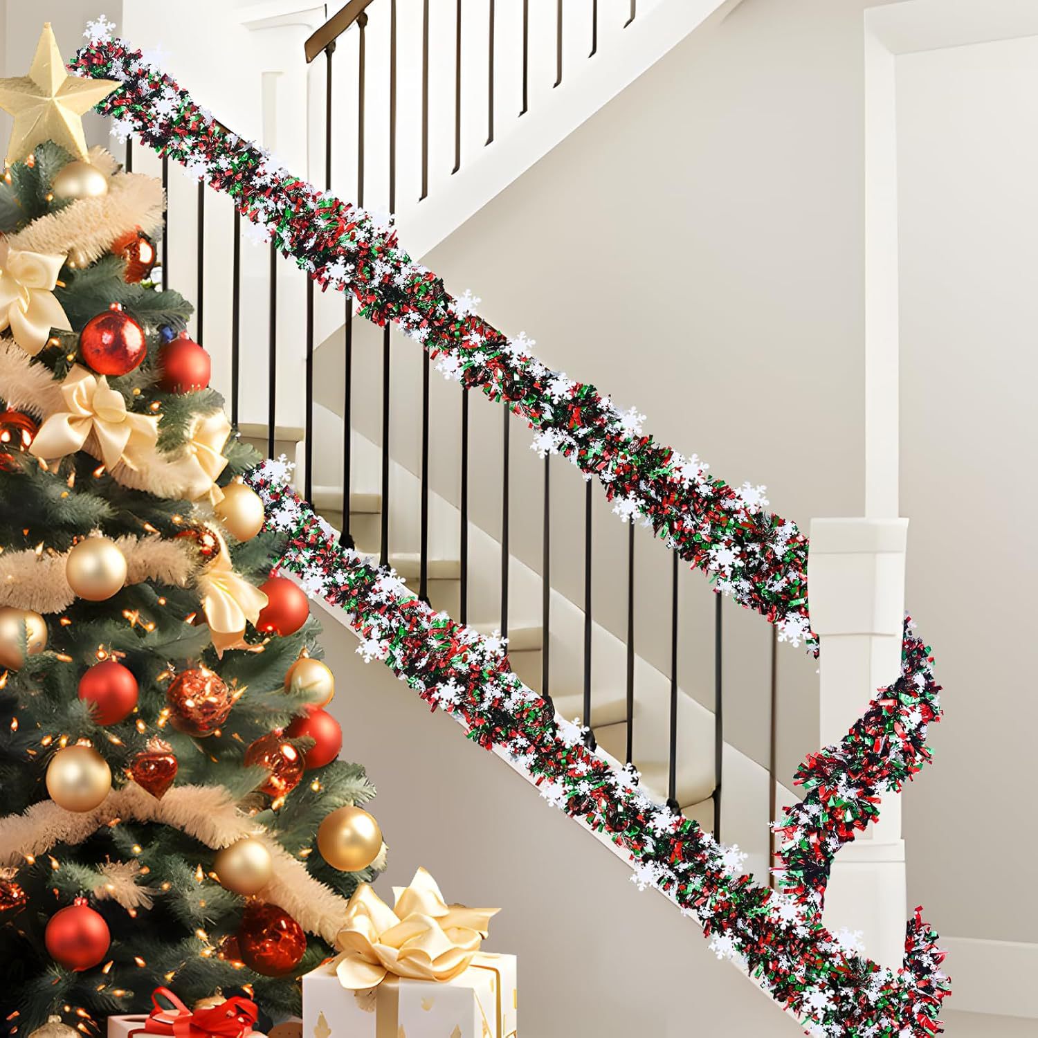 2M Christmas Snowflake Tinsel  - Tinsel Garland Decoration 评论和价格