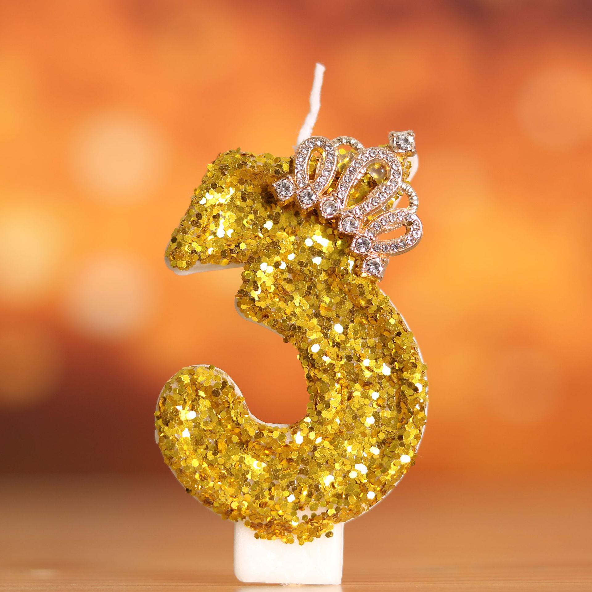 Digital Birthday Cake Gold Cro - Holiday Candle Set 评论和价格