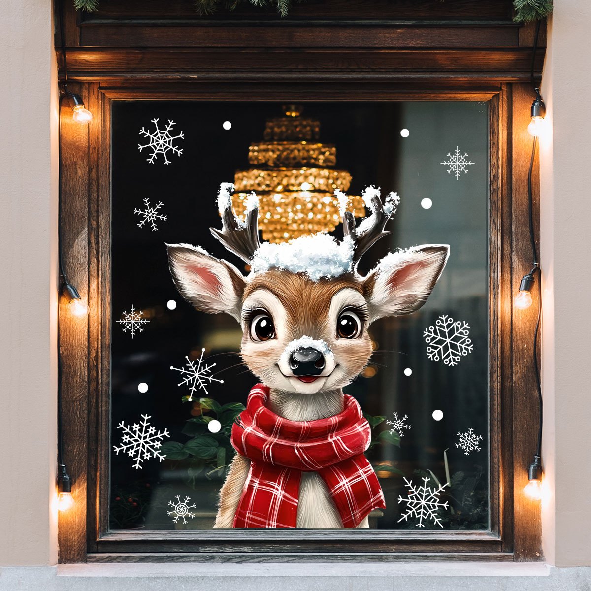 1pc Christmas Scarf Snowflake  - Snowflake Window Decal 评论和价格