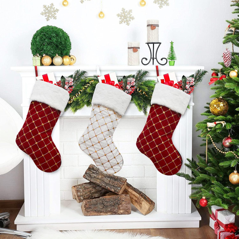 Christmas Stocking Soft Faux F - Christmas Stocking Hanging 评论和价格