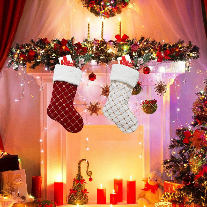 Christmas Stocking Soft Faux F - Christmas Stocking Hanging 评论和价格