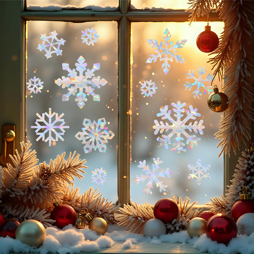 Snowflake Electrostatic Colorf - Snowflake Window Decal 评论和价格