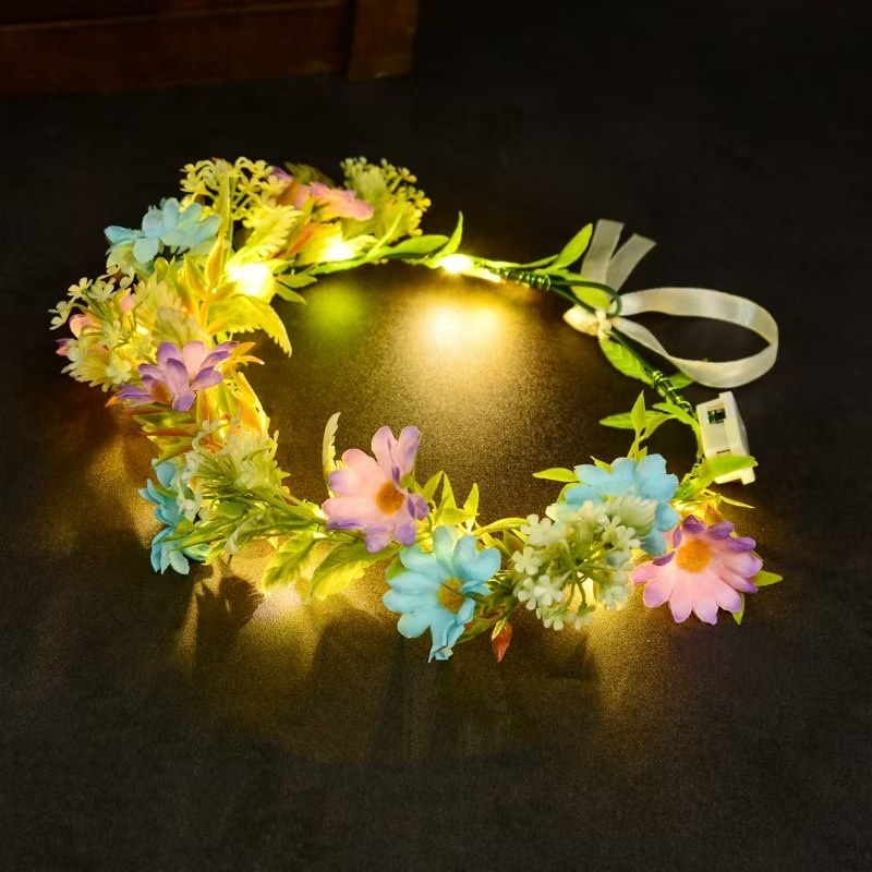 Luminous Floral Wreath LED Flo - Led Fairy String Lights 评论和价格