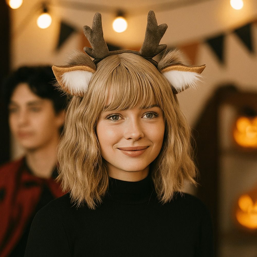 Deer Ears Reindeer Antler Head - Reindeer Antlers Headband 评论和价格