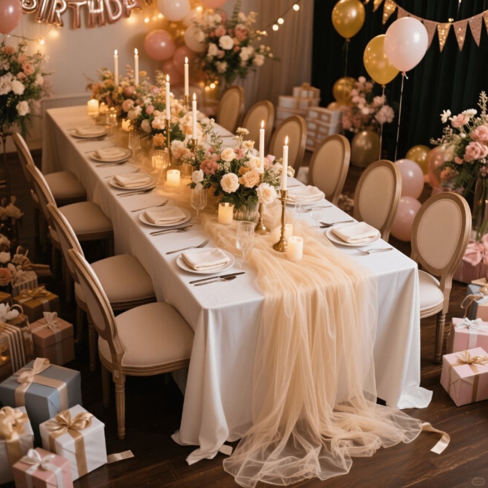 Wedding Sheer Table Runner, Bo - Christmas Table Runner 评论和价格
