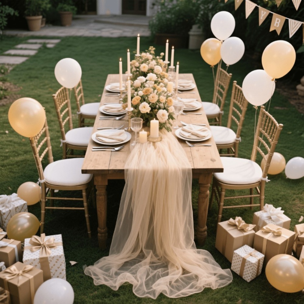 Wedding Sheer Table Runner, Bo - Christmas Table Runner 评论和价格