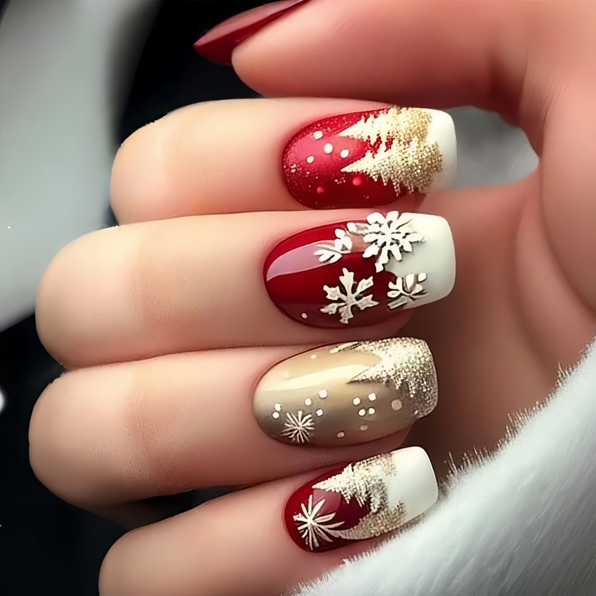 Medium fake nails for Christma - Christmas Tree Artificial 评论和价格