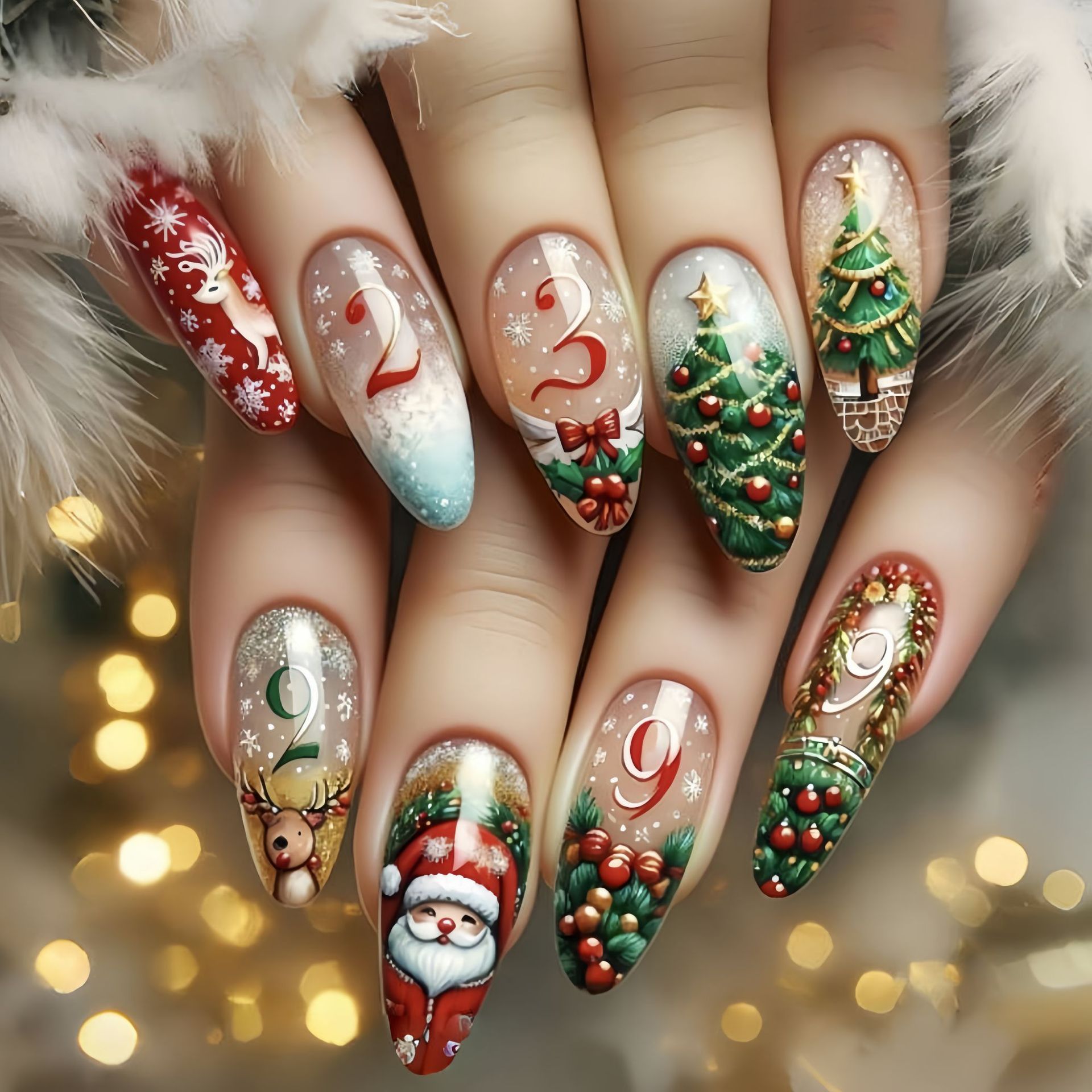Medium fake nails for Christma - Christmas Tree Artificial 评论和价格