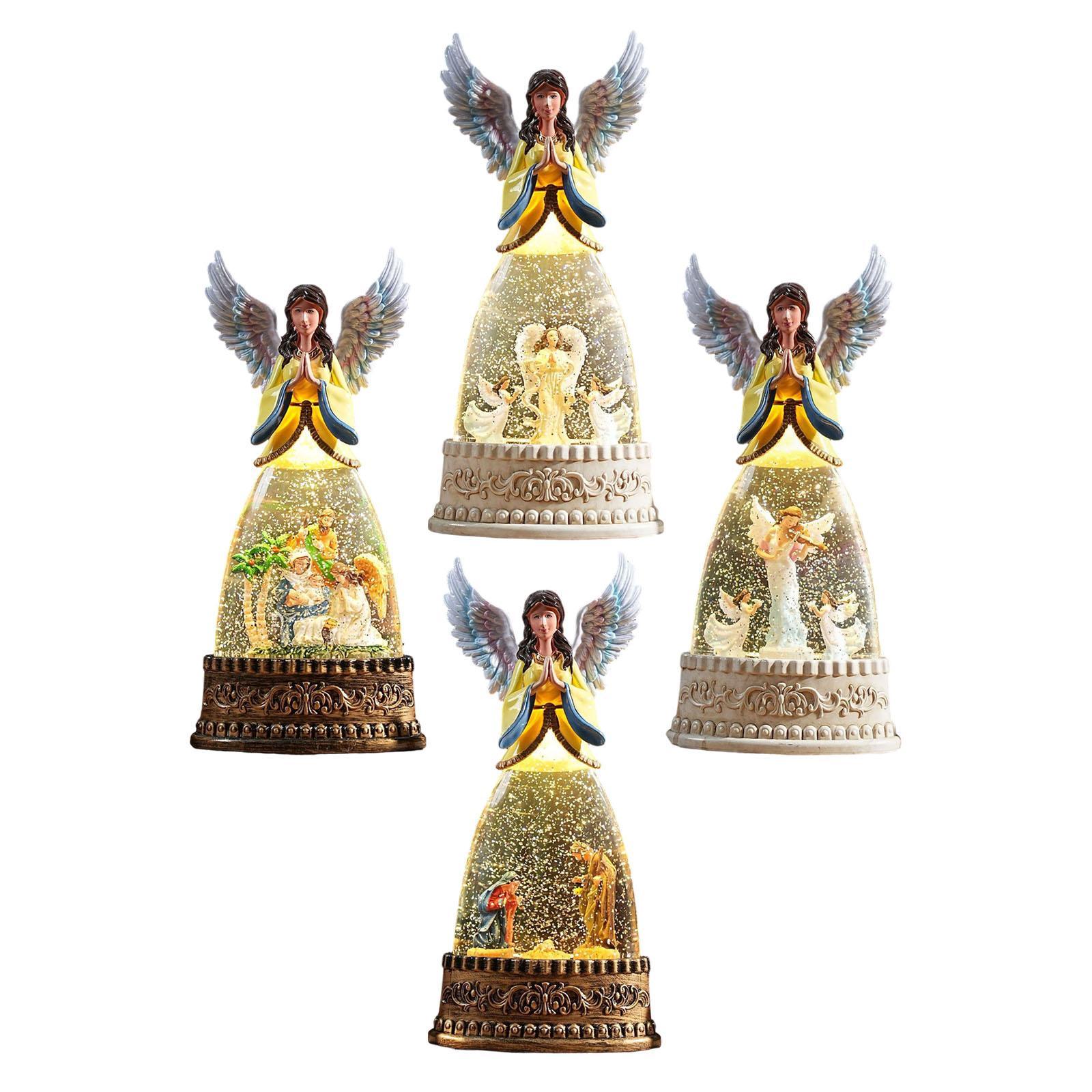 Lighted Angel Figurine Snow Gl - Snow Globe Musical 评论和价格