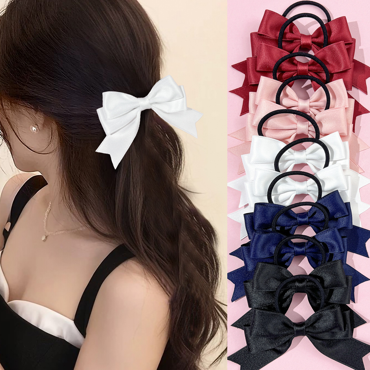 2 Pieces of Bow Hair Ties, Swe - Ribbon Bow Gift 评论和价格