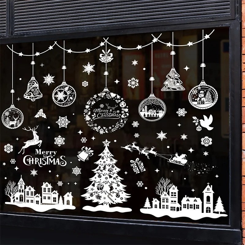 9 Sheets 243pcs Reusable Stati - Snowflake Window Decal 评论和价格
