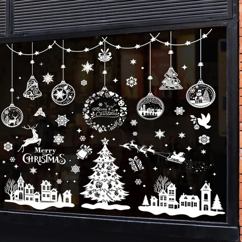 9 Sheets 243pcs Reusable Stati - Snowflake Window Decal 评论和价格