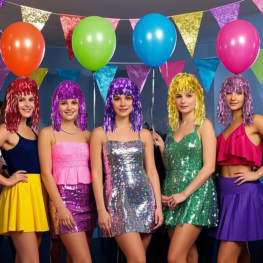 Cosplay Disco Wig Foil Tinsel  - Tinsel Garland Decoration 评论和价格