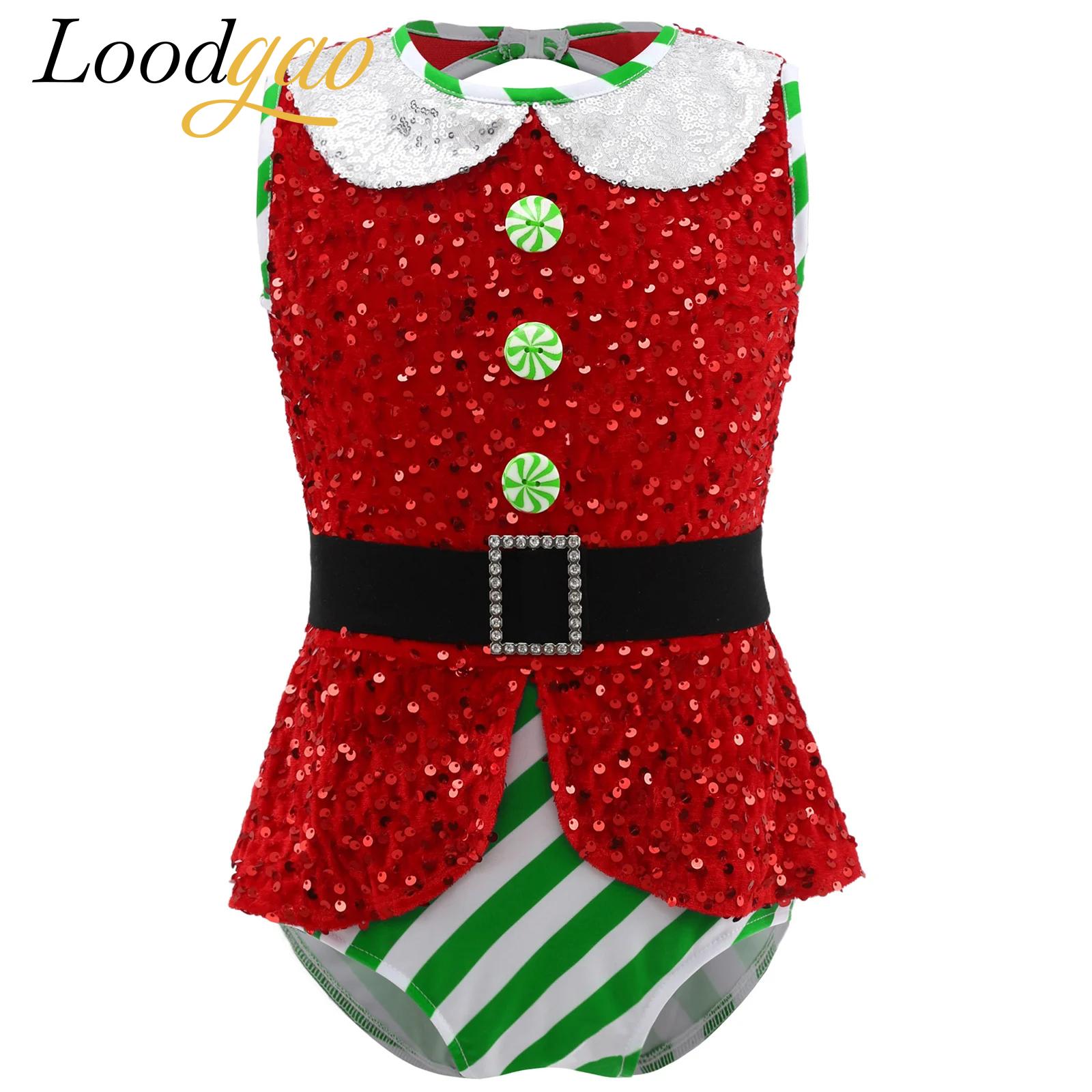 2025 Girls Christmas Leotard E - Elf Costume Christmas 评论和价格