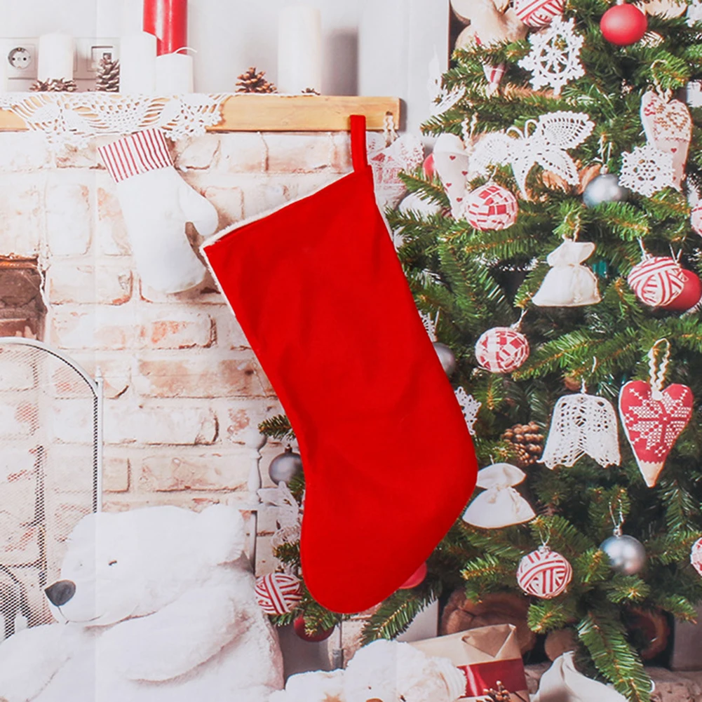 Christmas Plush Santa Claus Fa - Christmas Stocking Hanging 评论和价格
