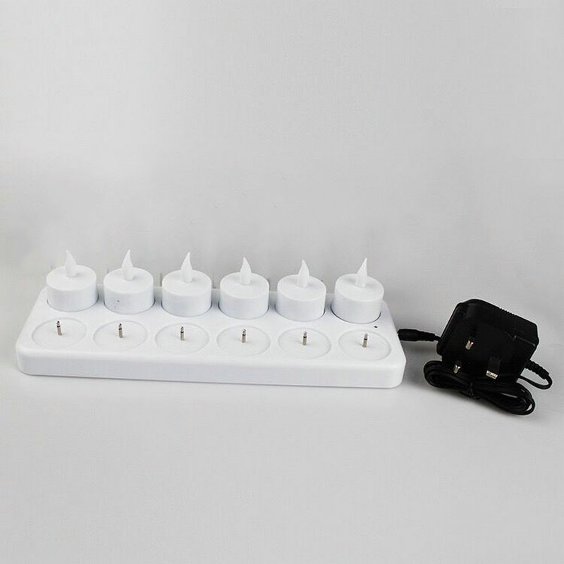 Set of 12 Rechargeable LED Can - Holiday Candle Set 评论和价格