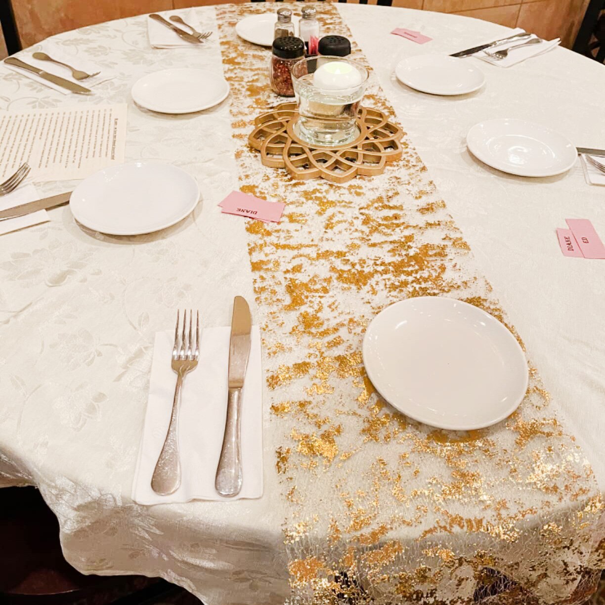 Sparkle Metallic Gold Thin Tab - Christmas Table Runner 评论和价格