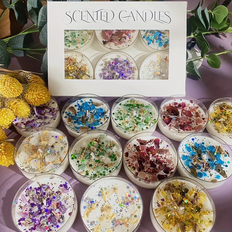 Set of 6 Scented Candles Fragr - Holiday Candle Set 评论和价格