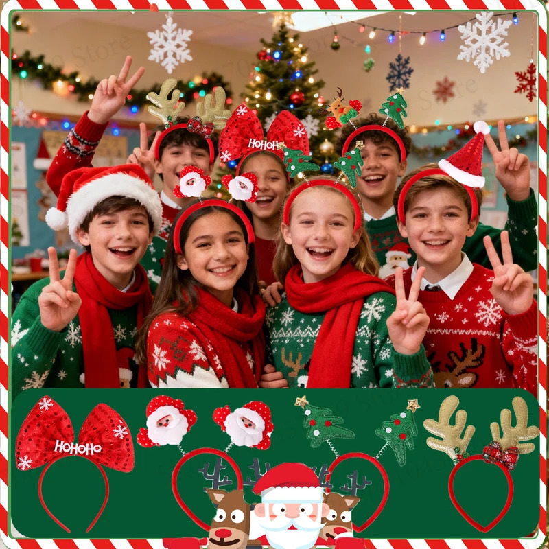 12-120Pcs Christmas Headband C - Reindeer Antlers Headband 评论和价格