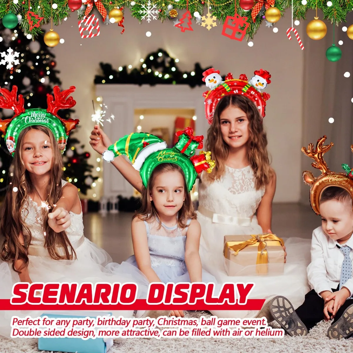 Christmas Inflatable Headbands - Reindeer Antlers Headband 评论和价格
