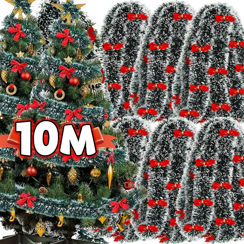 Christmas Bow Tinsel Ribbons G - Tinsel Garland Decoration 评论和价格