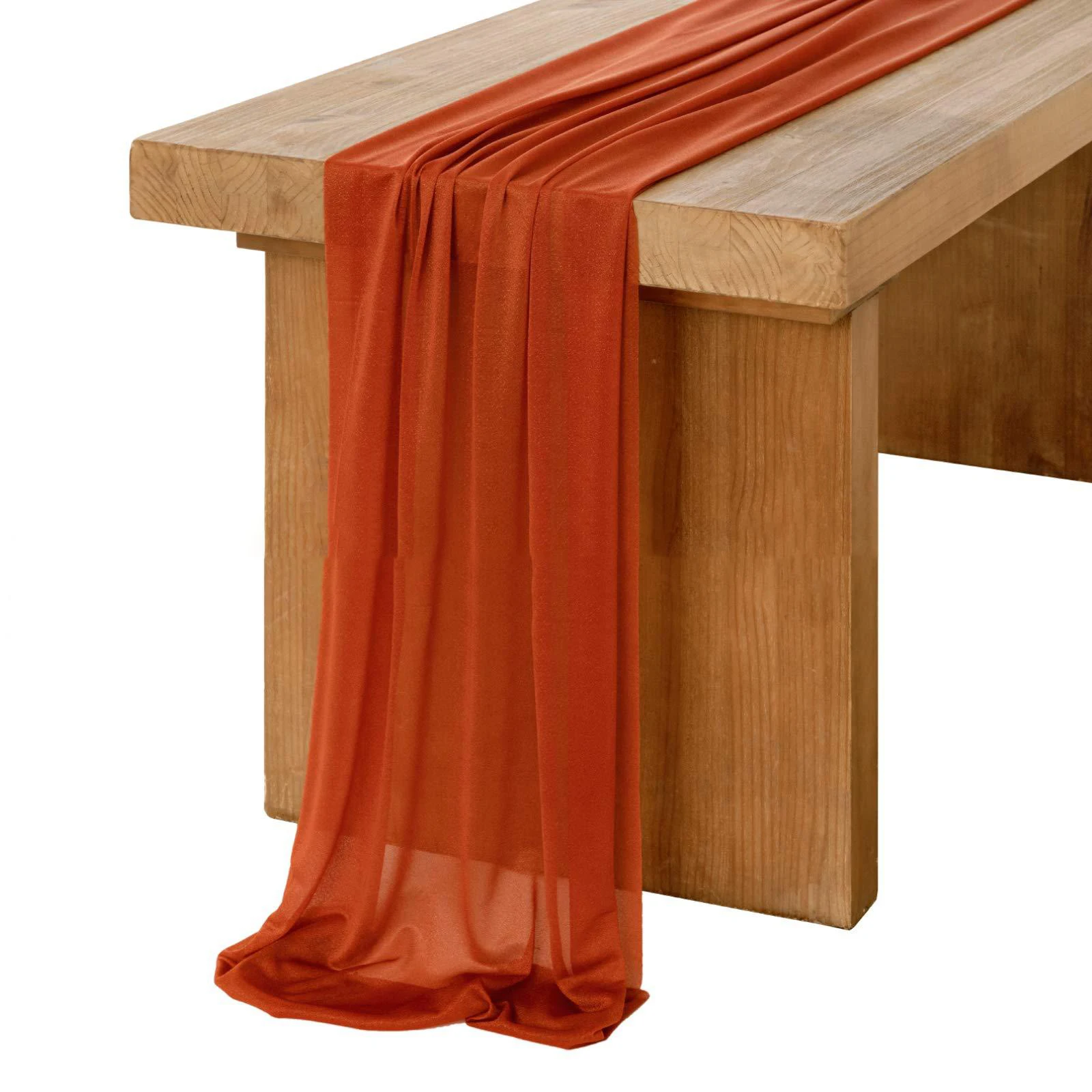 Chiffon White Table Runner Tab - Christmas Table Runner 评论和价格