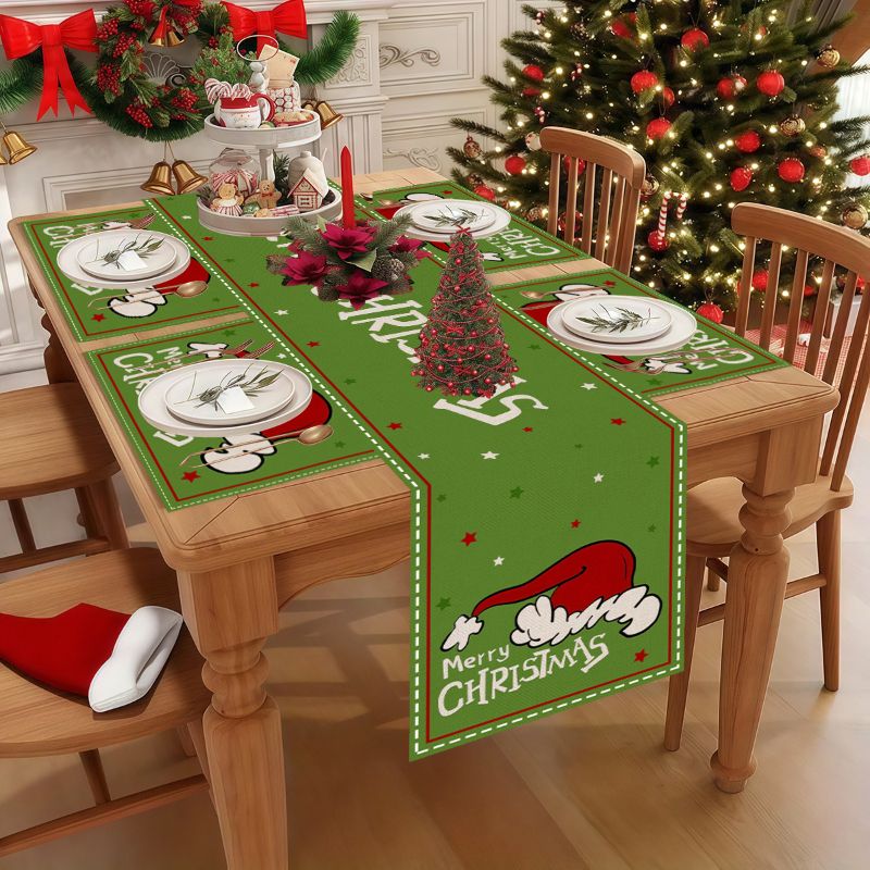 VIKAMA Cute Cartoon Christmas  - Christmas Table Runner 评论和价格