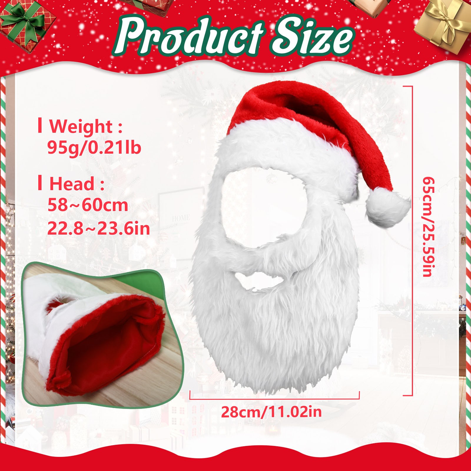 New Adults Ball Plush Christma - Santa Hat Plush 评论和价格