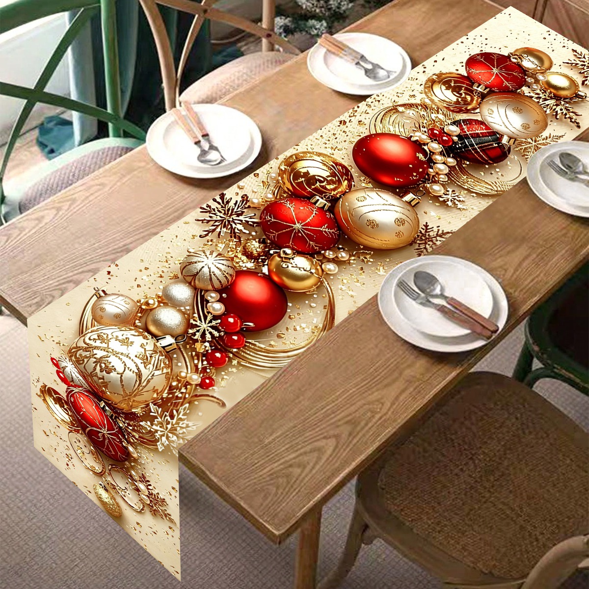 Retro Christmas Table Runner X - Christmas Table Runner 评论和价格