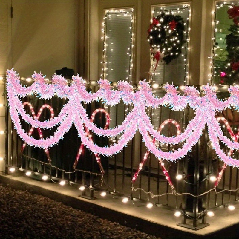 13Ft Pink Christmas Tinsel Gar - Tinsel Garland Decoration 评论和价格