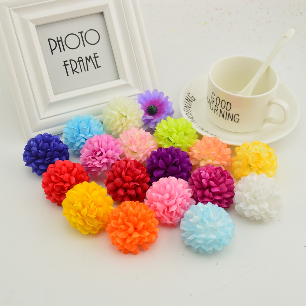 200PCS 5CM Silk Chrysanthemum  - Christmas Wreath Fake 评论和价格