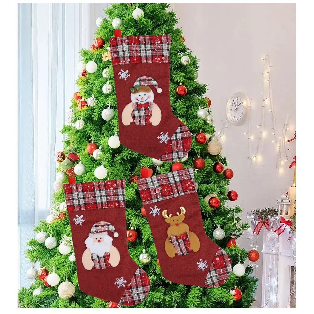 1pcs Christmas Stocking Presen - Christmas Stocking Hanging 评论和价格
