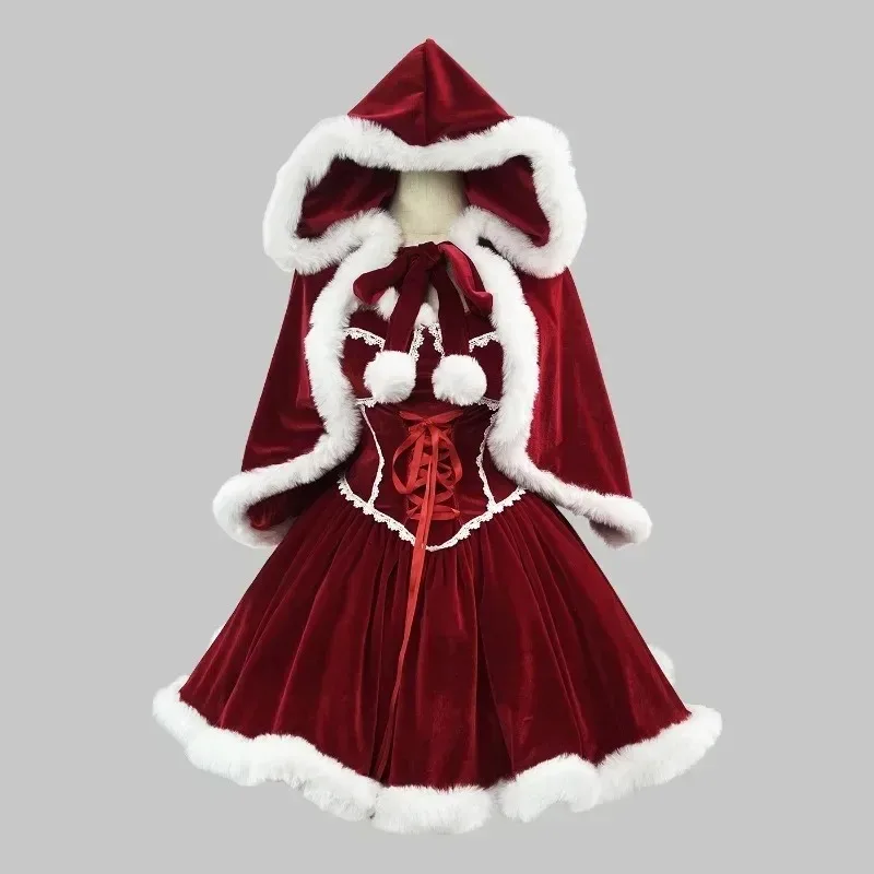New Year Red Dress Cloak Cospl - Elf Costume Christmas 评论和价格