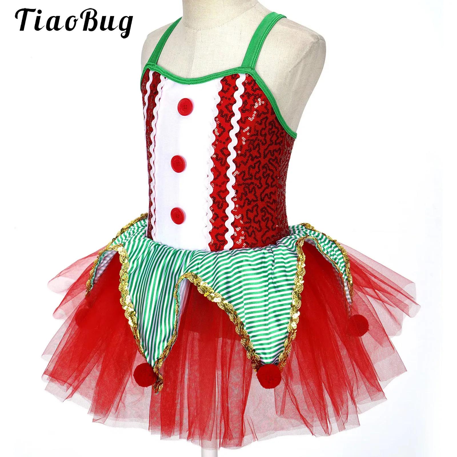 Kids Girls Sleeveless Sequins  - Elf Costume Christmas 评论和价格
