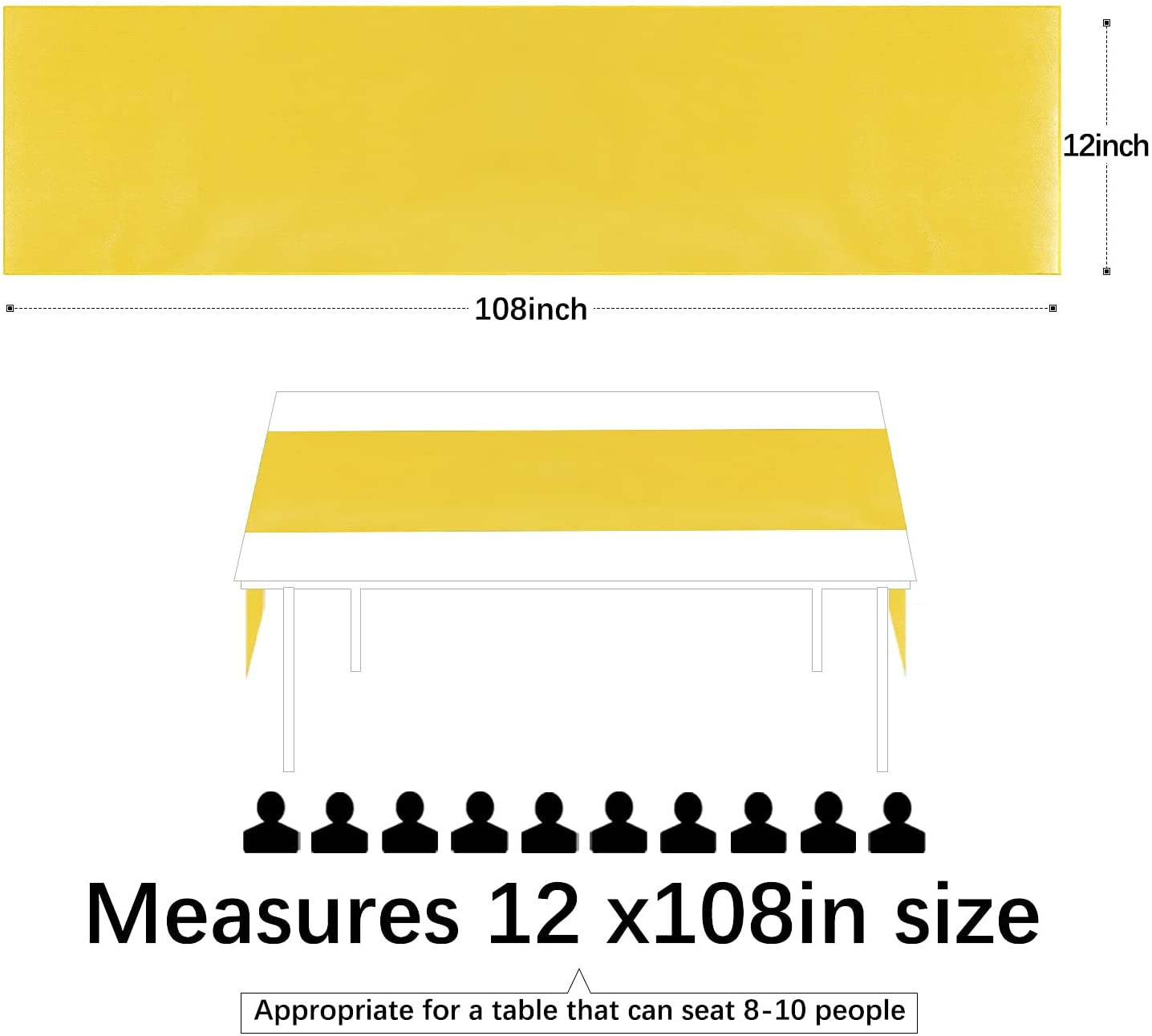 12x108 Inch Satin Wedding Tabl - Christmas Table Runner 评论和价格