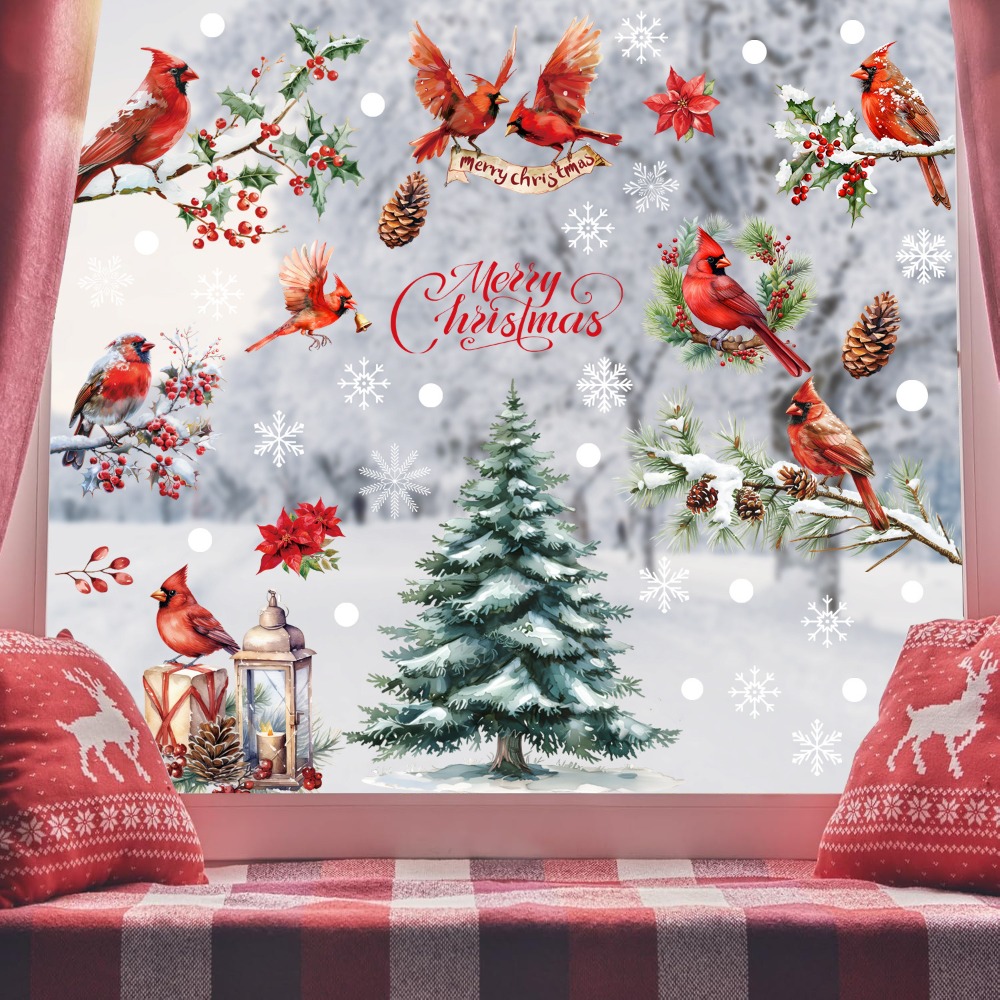 9pcs Christmas Window Decals C - Snowflake Window Decal 评论和价格